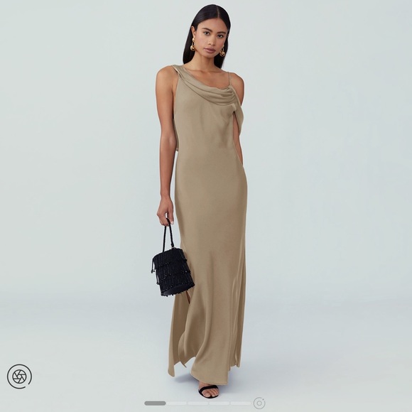 Nude Silk Dress - Picture 1 of 2